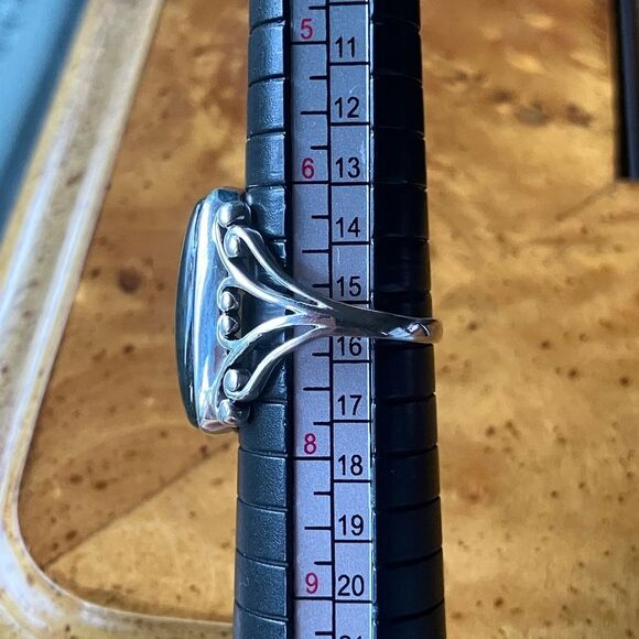 Natural Labradorite Sterling Silver Cocktail Ring Size 7 - Picture 9 of 10